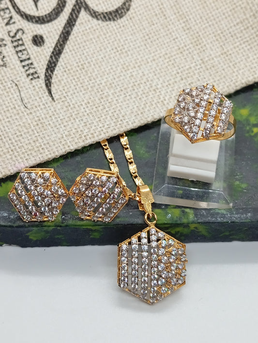 Infinity |Premium Handmade Locket set in Diamond Cut Zircons | 22K Gold Plated | RK-093