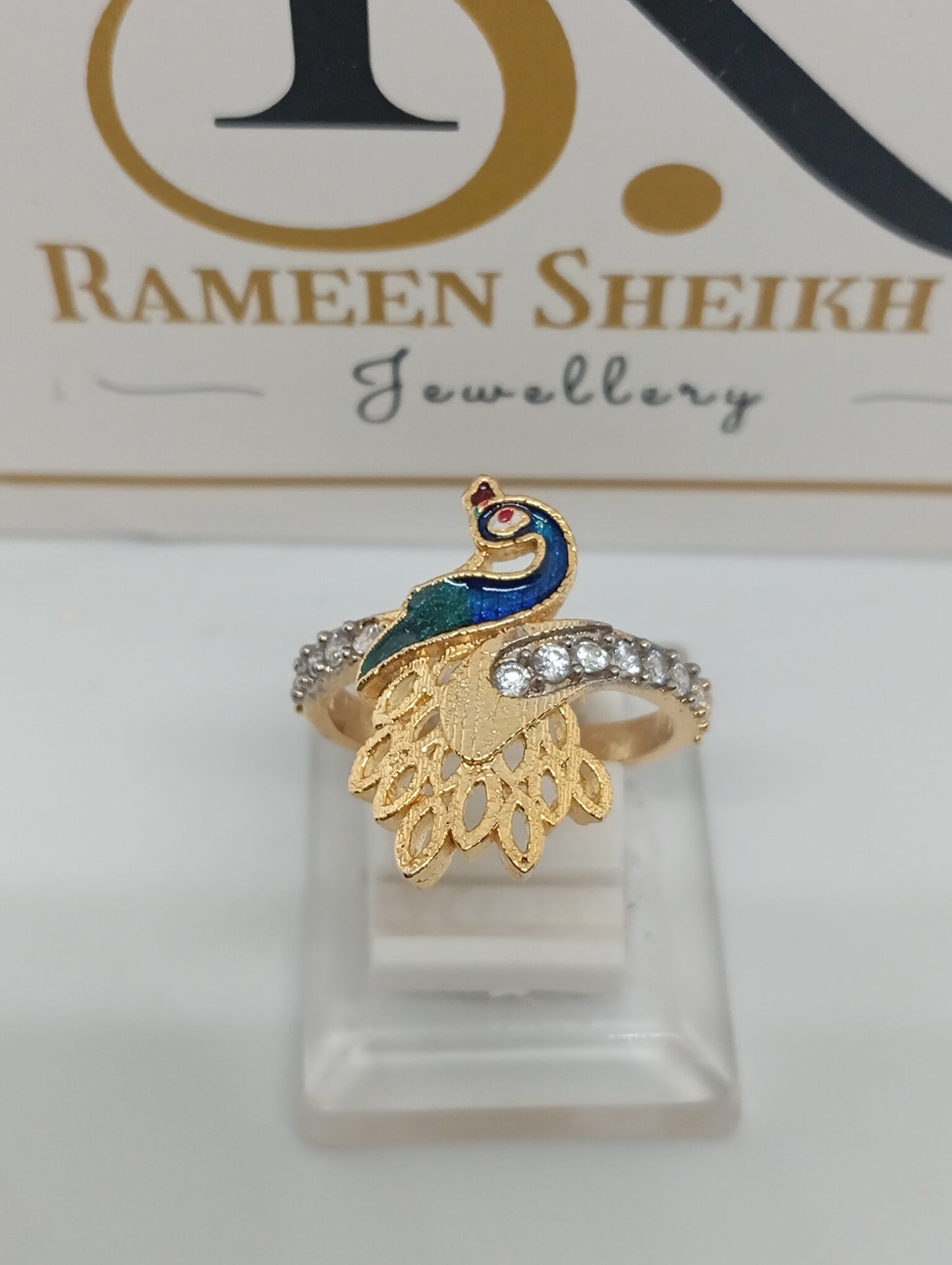 Mughal Era |Diamond 💎 cut Zircon judao adjustable ring 22 k gold plated hand crafted | RR-859i9