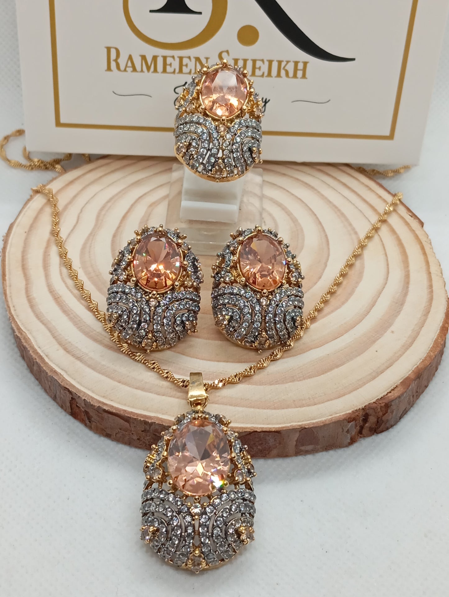 Galaxy |6 COLORS | Premium Locket set in Diamond Cut Zircons | 22K Gold Polish | RDN-2014