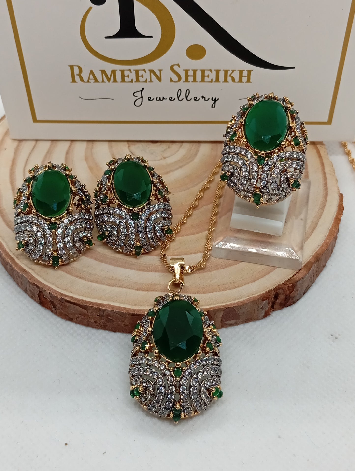 Galaxy |6 COLORS | Premium Locket set in Diamond Cut Zircons | 22K Gold Polish | RDN-2014