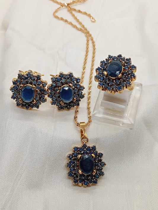 4 Colors | Locket set in Diamond Cut & Zircons | 22K Gold Polish(3 yr. Warranty) | RK-346