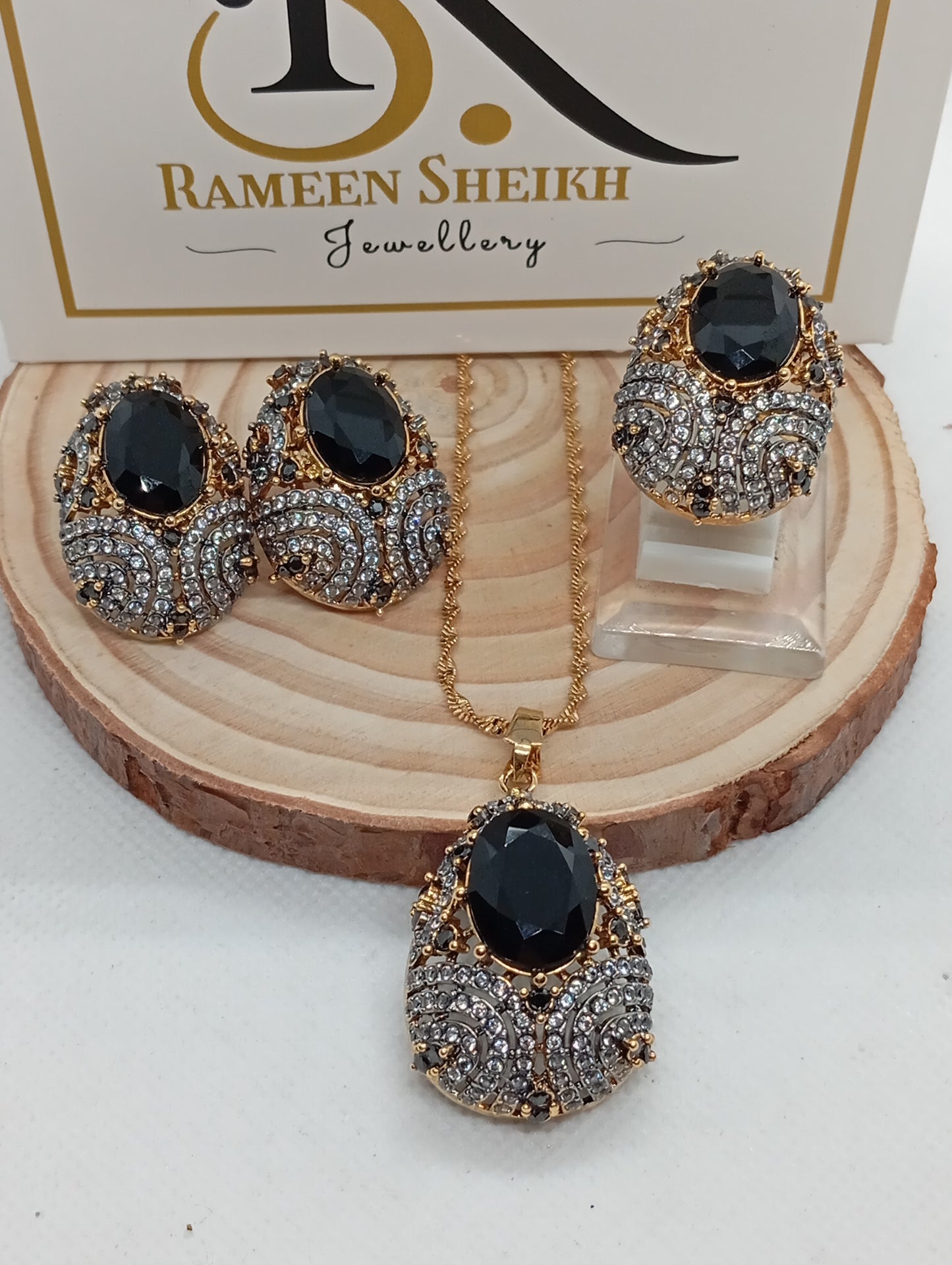 Galaxy |6 COLORS | Premium Locket set in Diamond Cut Zircons | 22K Gold Polish | RDN-2014