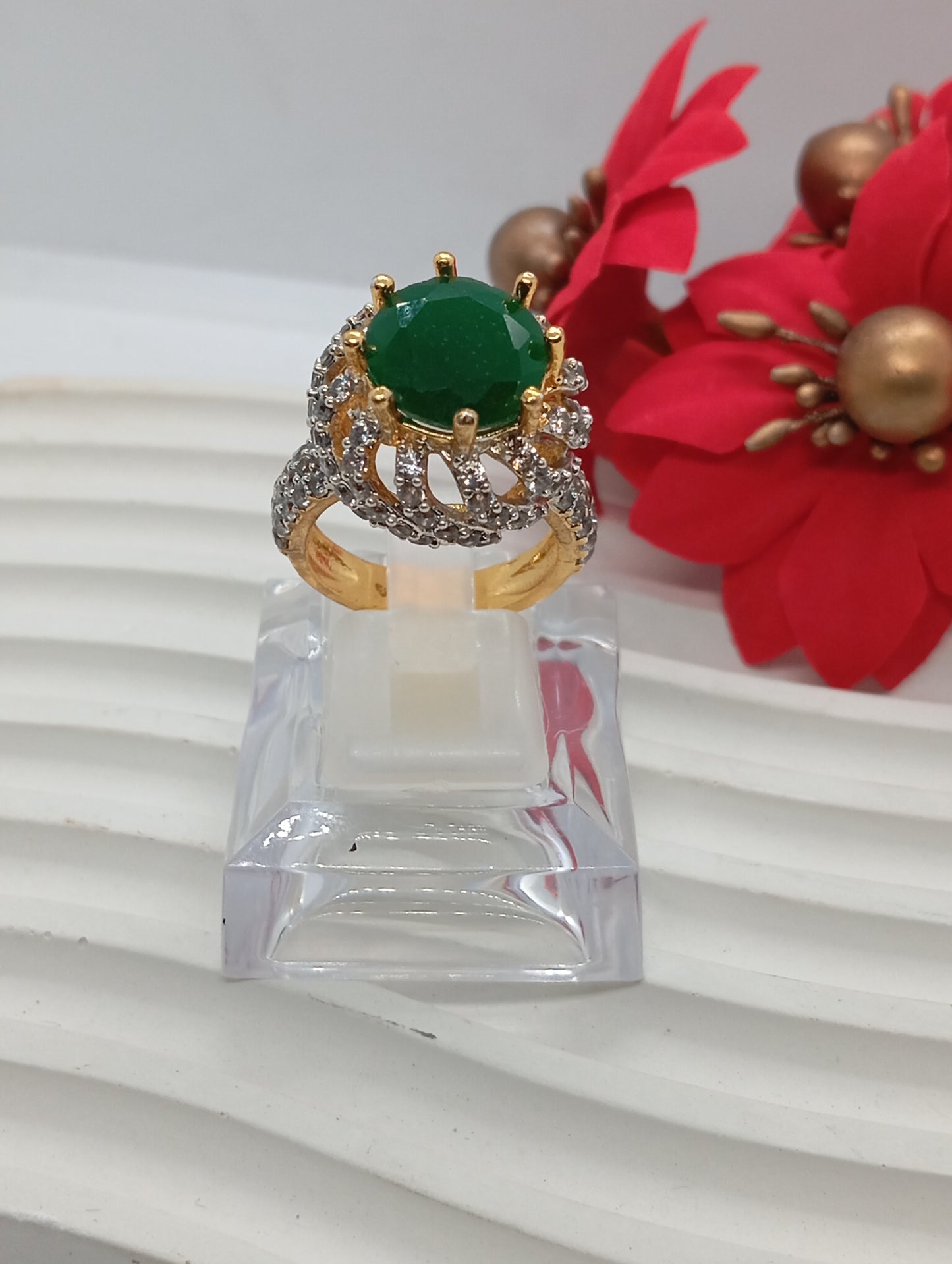 Premium Diamond 💎 cut Zircon judao adjustable ring|6 colours| with stone, 22 k gold polish hand crafted | gR-89kj
