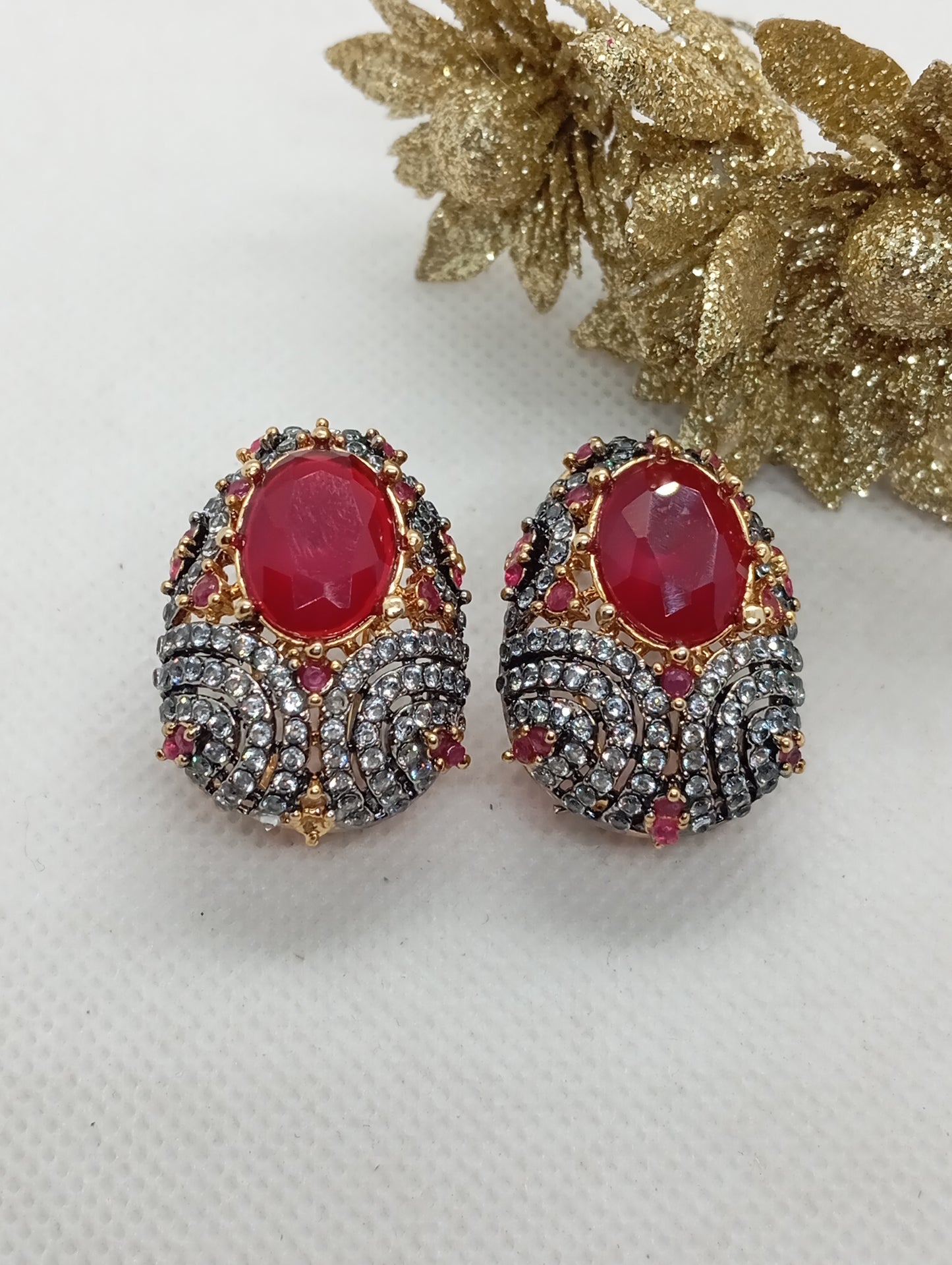 Galaxy Earrings| Premium Diamond cut Zircon earrings | 22K Gold Plated | RME-21