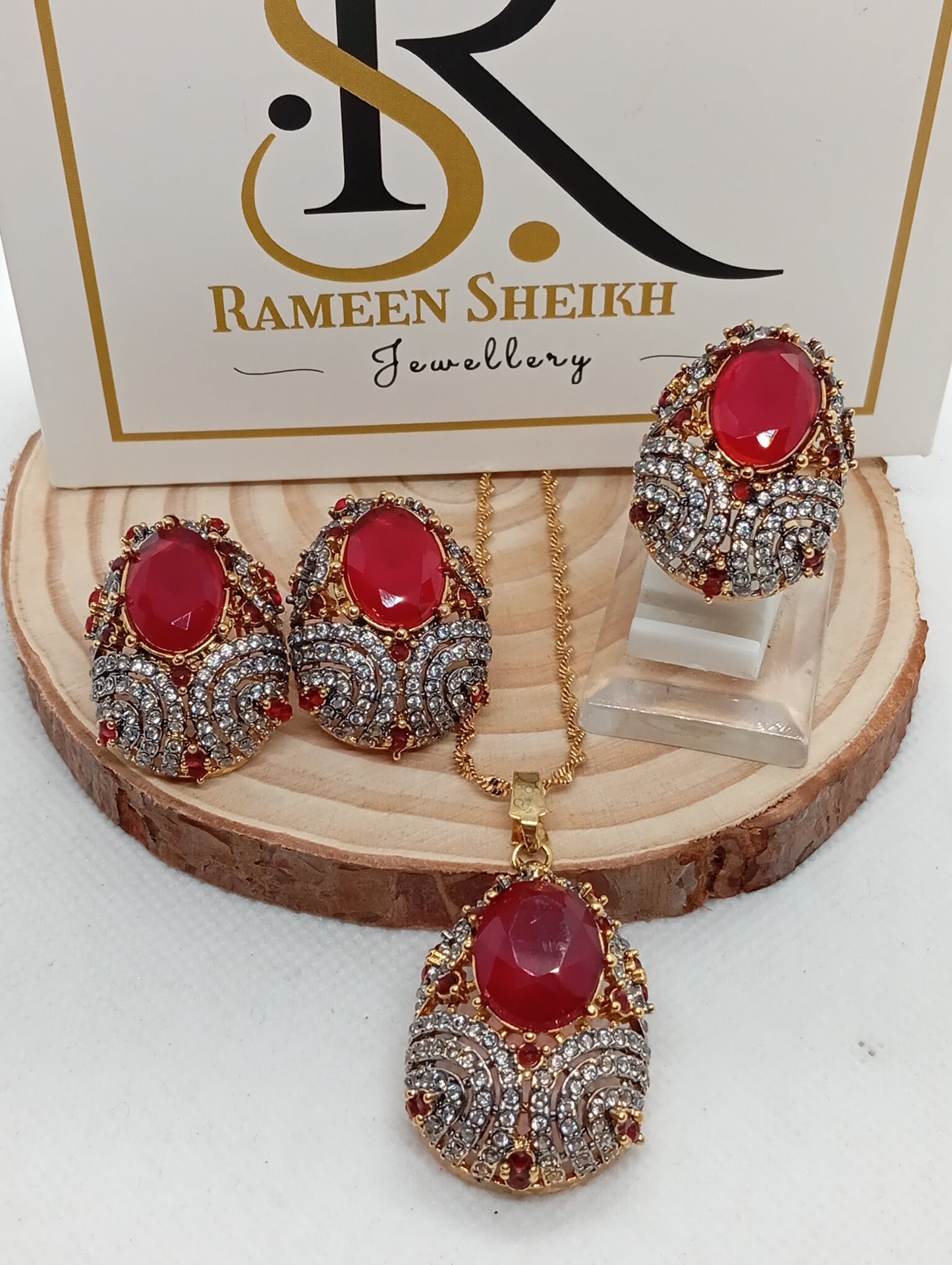Galaxy |6 COLORS | Premium Locket set in Diamond Cut Zircons | 22K Gold Polish | RDN-2014
