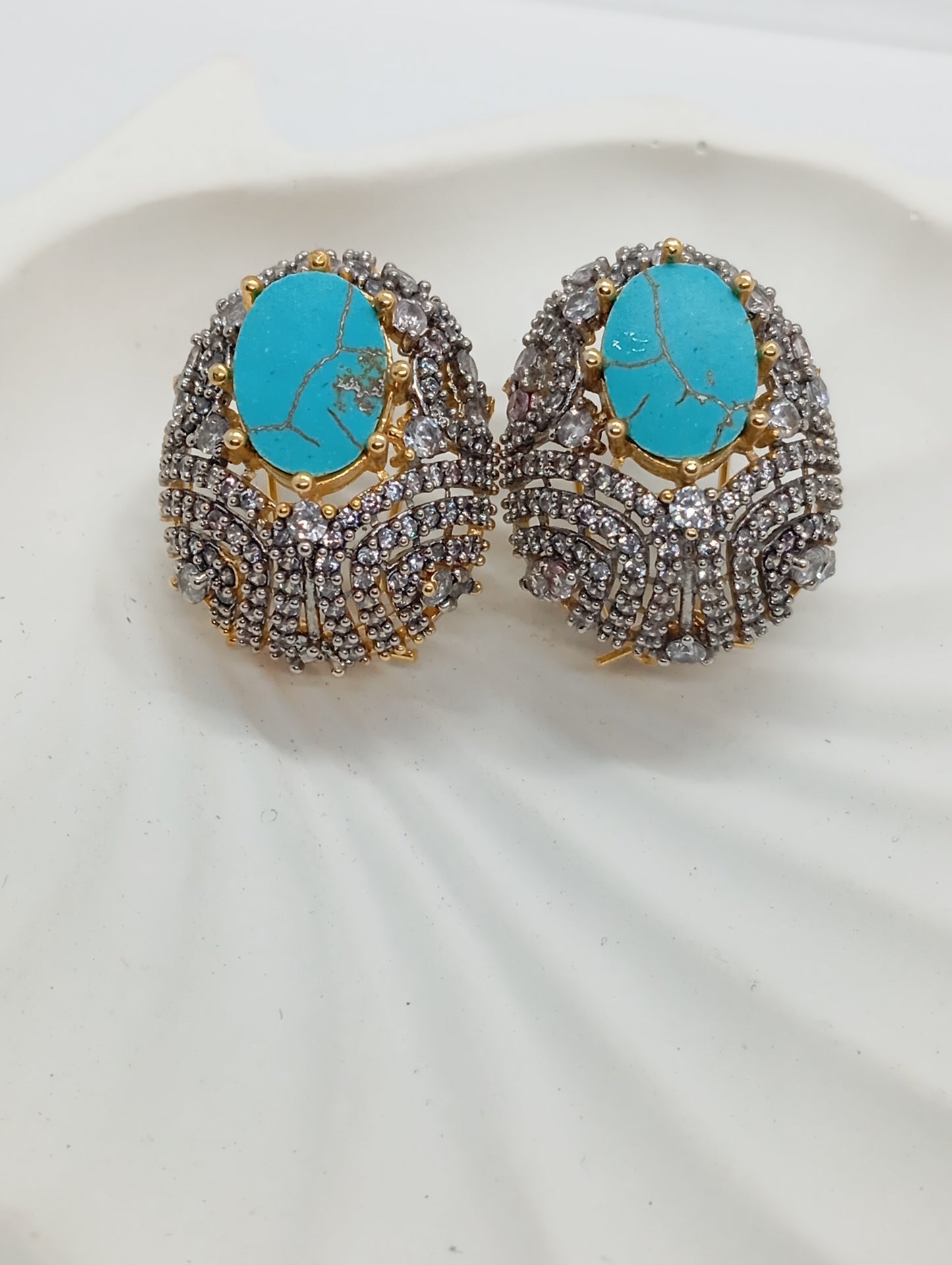 Galaxy Earrings | 7 colours | Premium Diamond cut Zircon earrings  | 22K Gold Plated | RME-21