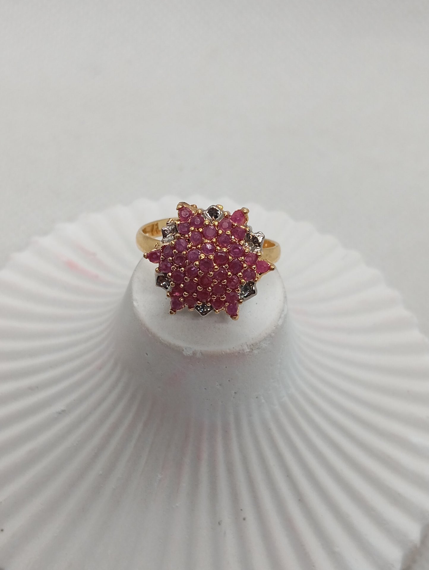 Diamond 💎 cut Zircon judao adjustable ring , 22 k gold polish hand crafted | gfy-89z
