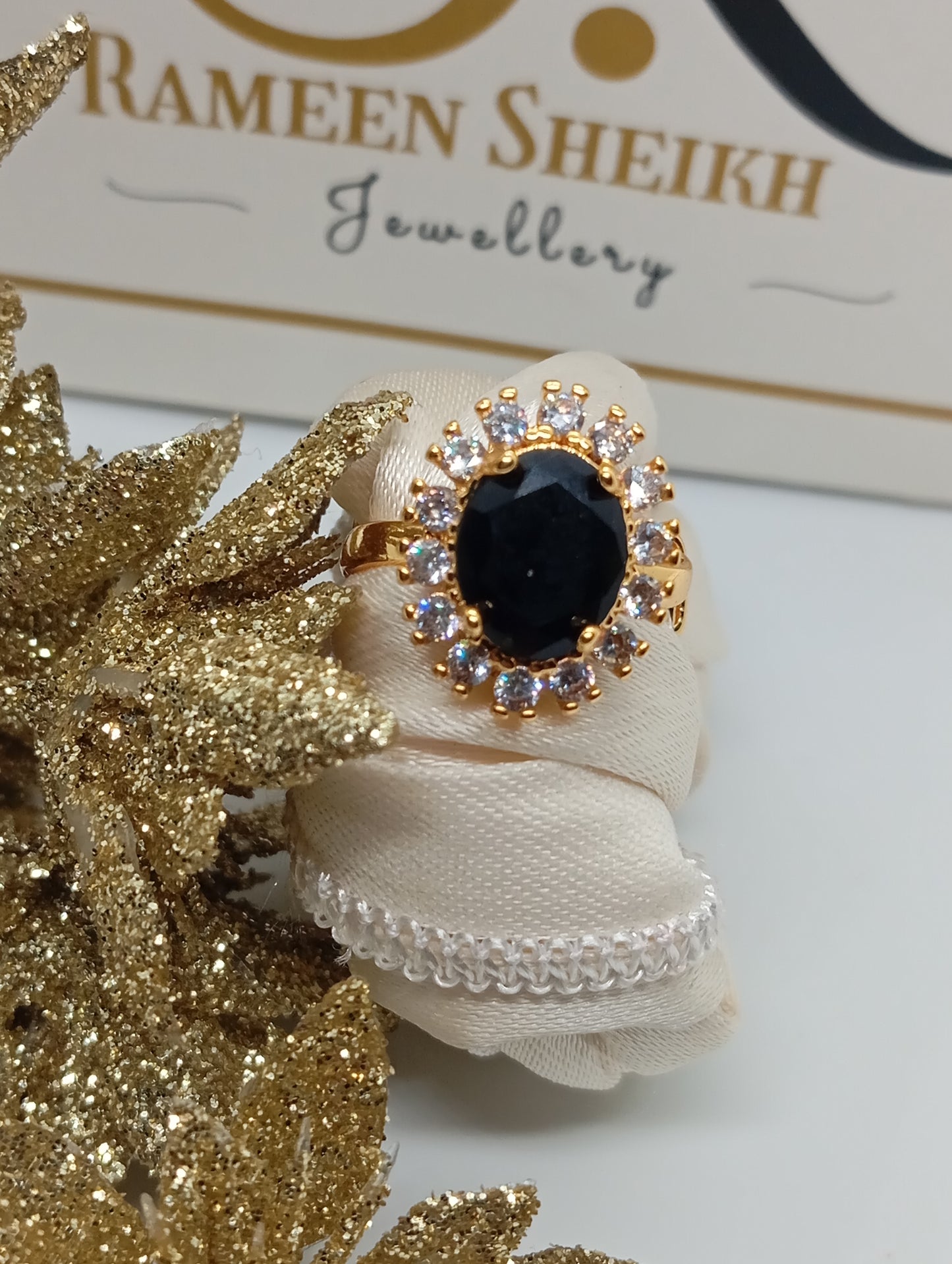 Diamond 💎 cut Zircon judao adjustable ring with stone, 18 k gold polish hand crafted | gR-88z
