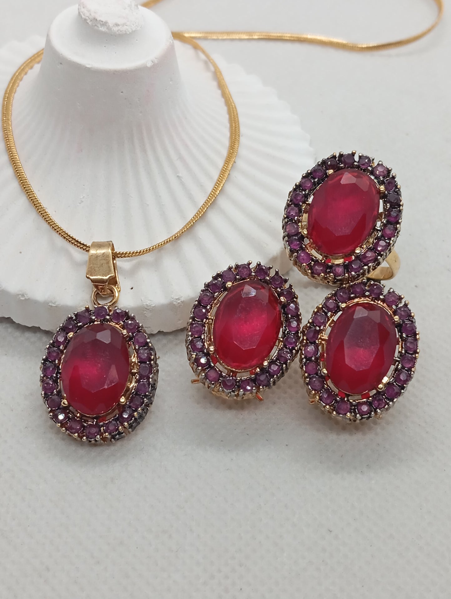 Devine | 4 Colors | 22k Gold plated Premium locket set with stones |Hand carved | 60F