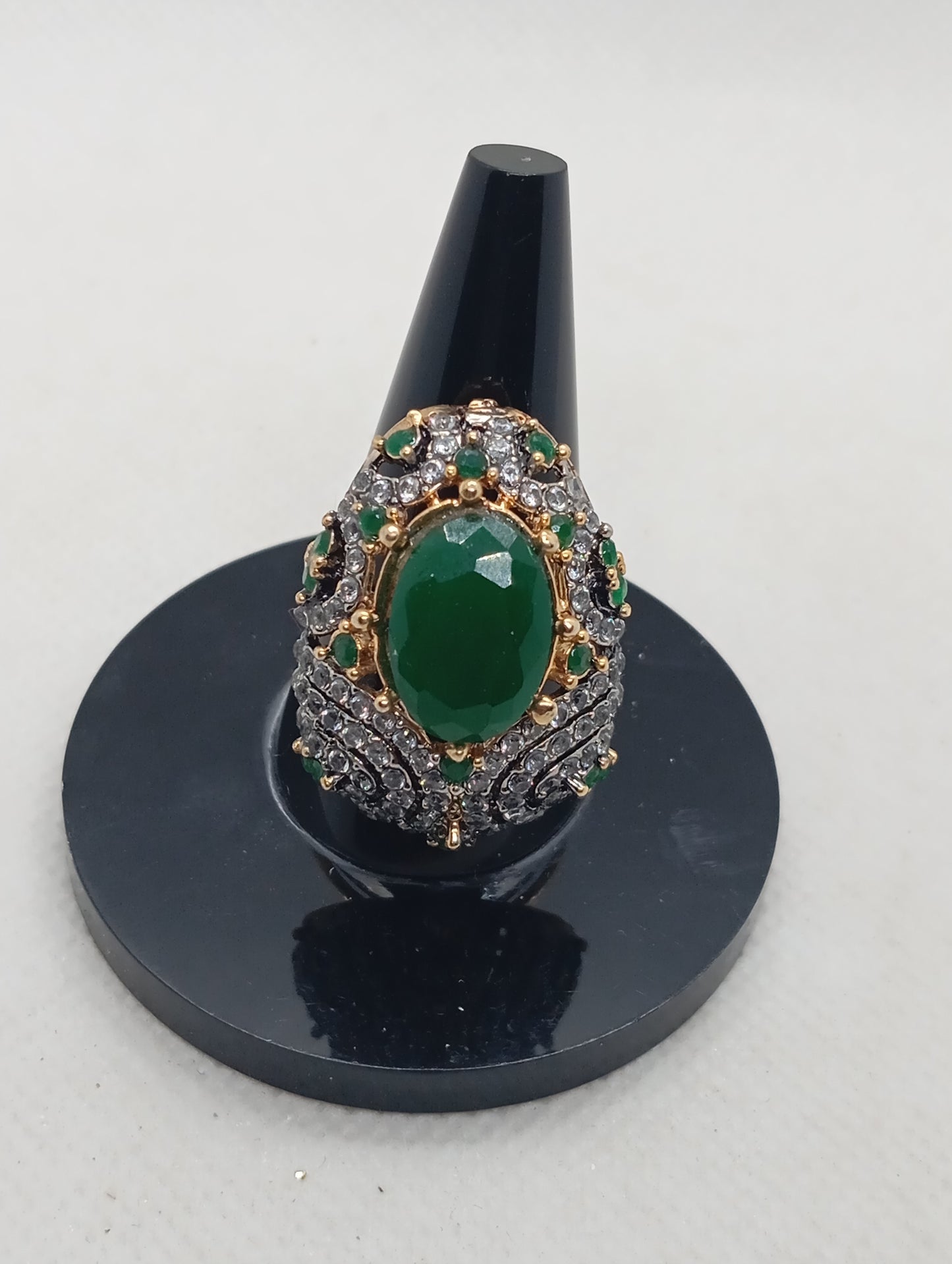 Premium Diamond 💎 cut Zircon judao adjustable ring|6 colours| with stone, 22 k gold polish hand crafted | gR-89z