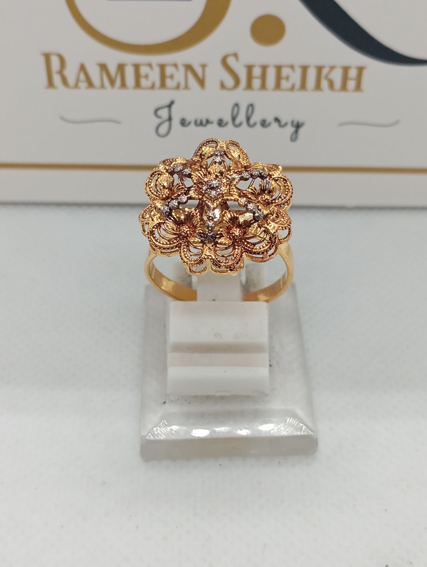 Zarnab | 22k Gold plated| Hand crafted Ring | RR-7454