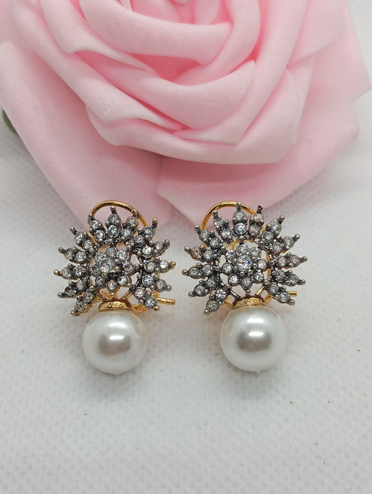 Designer Judao Zircon Studs with Pearl | Original Zircon Stones | RME-217