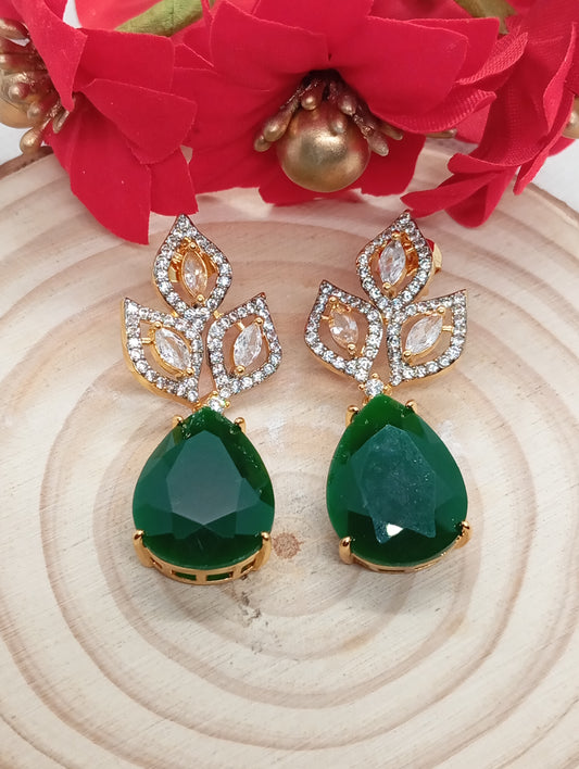 Designer Judao Zircon Earrings | with Stone and 22k Gold Polish | 6 Colors | RE-7ds7
