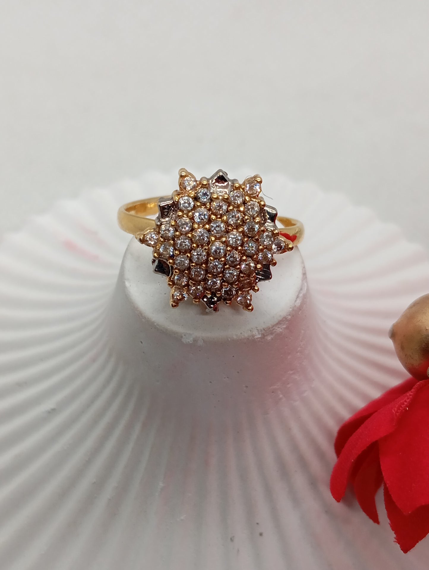 Diamond 💎 cut Zircon judao adjustable ring , 22 k gold polish hand crafted | gfy-89z