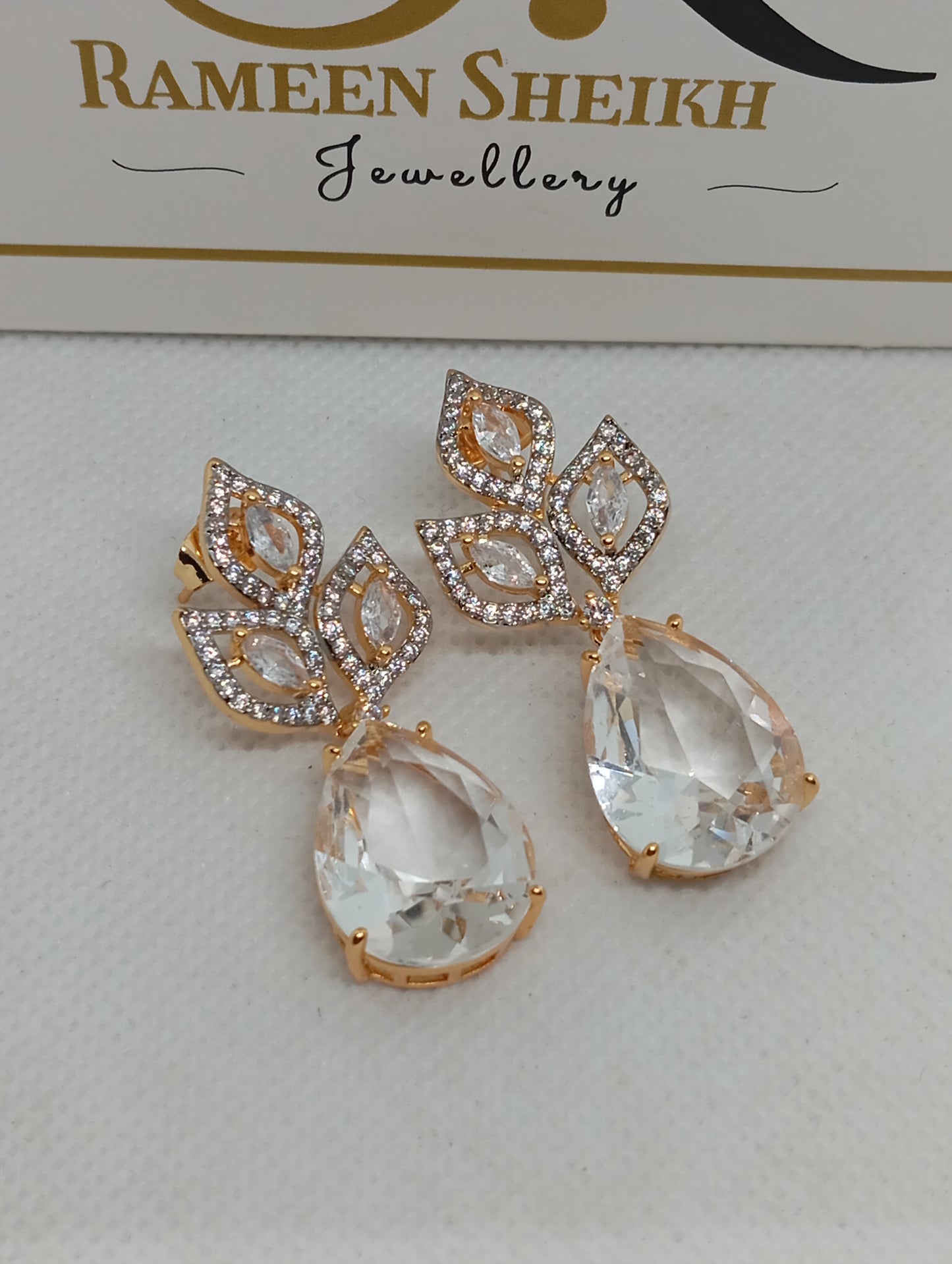 Designer Judao Zircon Earrings | with Stone and 22k Gold Polish | 6 Colors | RE-7ds7