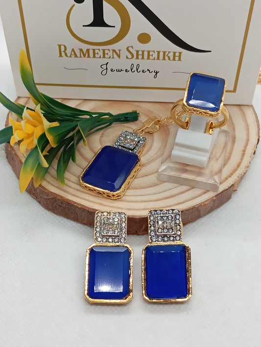 Extonish |7 Colors | Zircon judao Locket Set with stones | 18K Gold Polish (3 Yrs. Warranty) | MS-8768