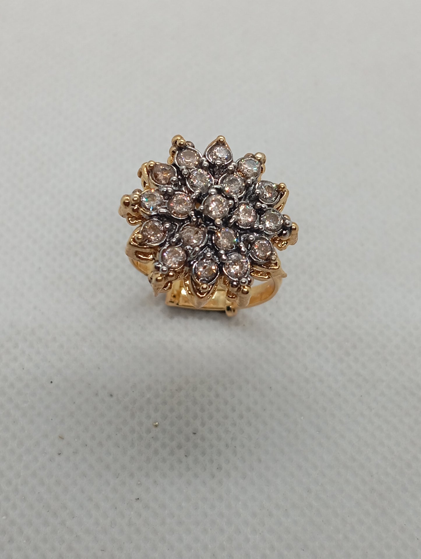 Diamond 💎 cut Zircon judao adjustable ring with stone, 22 k gold polish hand crafted | gR-875z