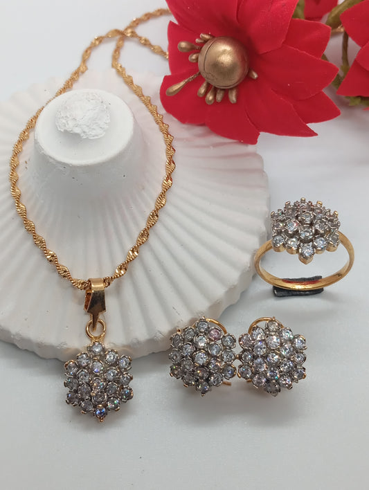 Shine |Handmade Locket set in Diamond Cut & Zircons | 3 yr. Warranty | 37M