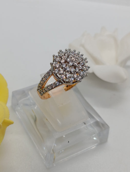 Diamond 💎 cut Zircon judao adjustable ring 22 k gold plated hand crafted | RR-3255