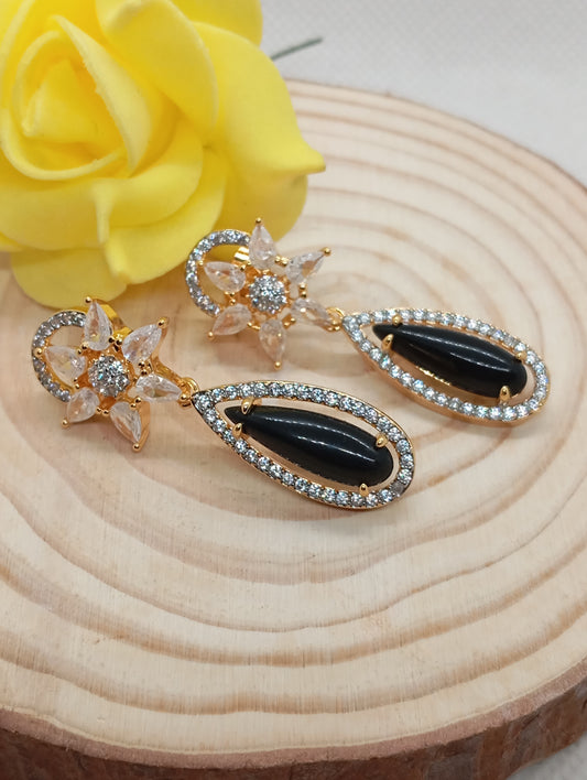 Designer Judao Zircon Earrings | with Stones and 22k Gold Polish | 6 Colors | RE-7ds