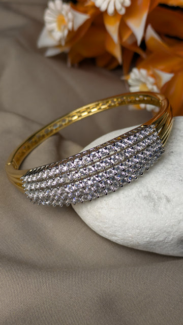 Kara 22K Gold Plated with Diaond cut Zircons| Openable | Imported | RSB-321