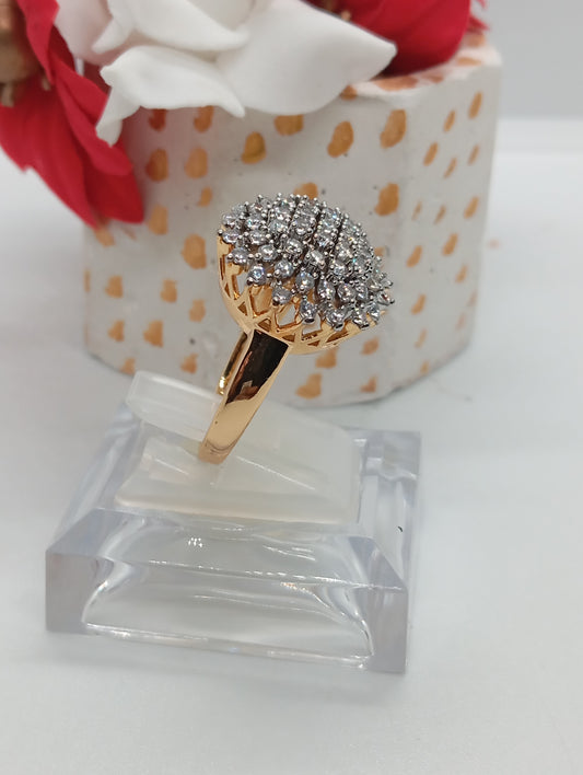 Diamond 💎 cut Zircon judao adjustable ring 22 k gold plated hand crafted | RR-3251