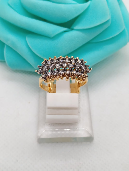 Premium Diamond 💎 cut Zircon judao adjustable ring 22 k gold polish hand crafted | RR-88z