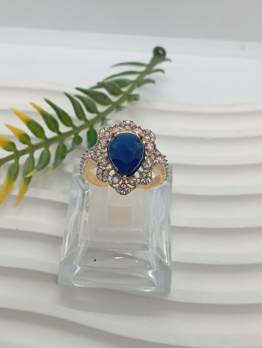 Premium Diamond 💎 cut Zircon judao adjustable ring| 5 colours| with stone, 22 k gold polish hand crafted | gR-985